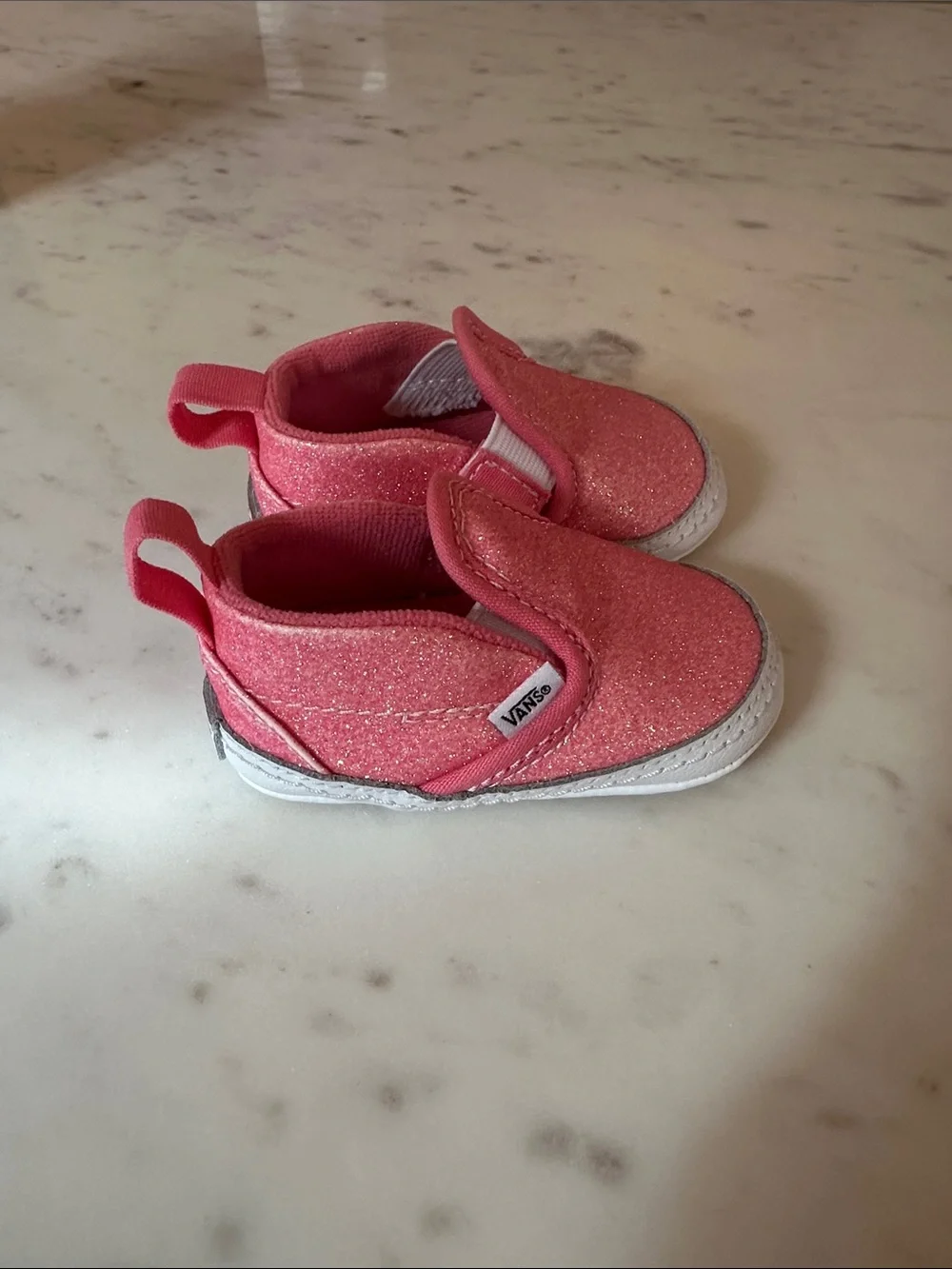 Vans Toddler Glitter Slip-On Shoes in Pink